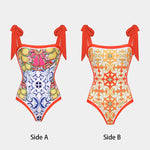 2026 High Quality Double-sided Printed Push Up Women Bikini Set Printed Strappy Bandage Swimwear Brazilian Biquini Bathing Suit