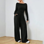 New Women's Home Clothes Sleepwear Loose Wide Leg Pants Two Piece Set Soft and Comfortable Sports and Leisure Fashion Set Hot