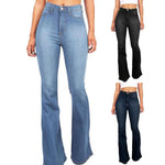 High Waisted Flared Jeans Bell Bottom Jeans for Women Stretchy Bootcut Denim Trousers Women Casual Wide Leg Denim Flared Pants