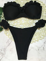 Sexy Ruffled Frilled Bra Cup Bikini 2026 Women Bandeau Swimsuit Female Swimwear Two Pieces Bikini Set Push Up Bathing Suit Swim