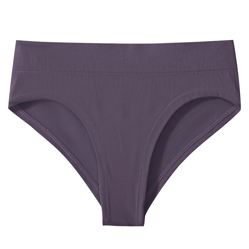 1Pc High Rise Panties Briefs Female Underpants Solid Color Women Seamless Underwear Sexy Lingerie Comfort Sport Intimates S-XXXL