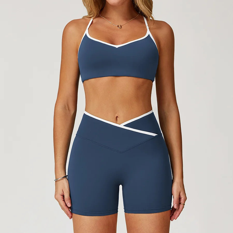 Sportswear Woman Gym Sports Bra Shorts Leggings 2 Piece Set Workout Naked Feeling Seamless Female Fitness Clothing Tracksuits