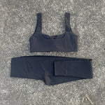 Solid Color Soft Women Gym Yoga Set Sexy Back Hollow Out Gym Bra+High Waist Sport Yoga Leggings 2pc Tight Sportwear Workout Wear