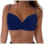 Women's Sexy Bikini Bra Fashion Push Up Underwear Swimsuit Solid Color Cross Tie Bra Pad No Steel Swimsuits Bikini Lenceria