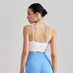 Sexy Solid Color Women's Tight Athletic Spaghetti Strap Gym Underwear Comprehensive Training Training Sports Bra Soft Yoga Top