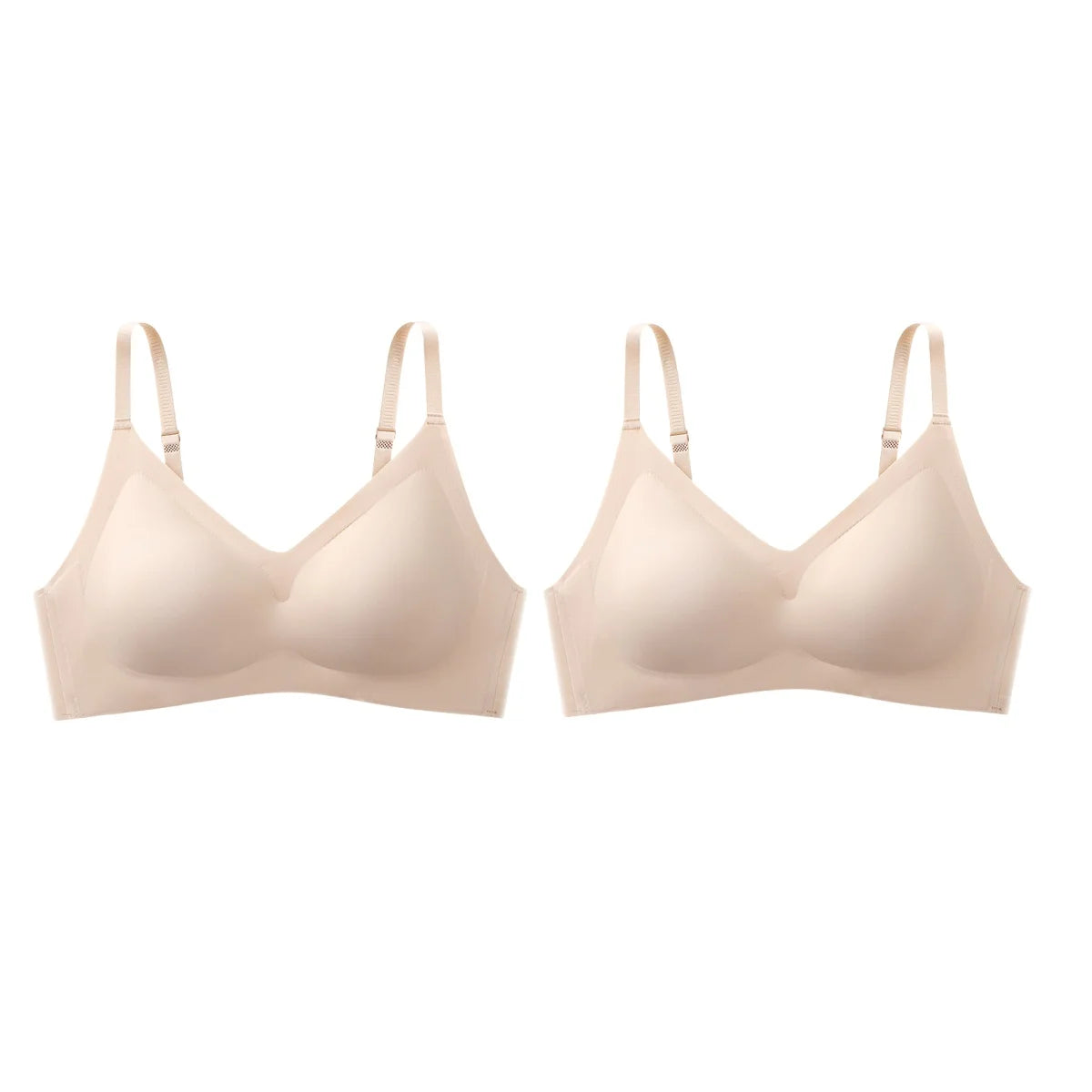 2Pcs/Set Seamless Bras For Women Wire Free Push Up Underwear Sexy Lingerie Invisible Bra Top Removable Pads Female Intimate