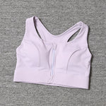 2026 NewFront Zipper Adjustment High Strength Shockproof Gathered Sexy Cross Back Workout Sports Bra For Women