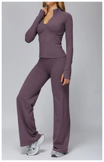 New yoga set 2 pieces gym set Women Long Sleeve Sports Shirts Sports Bra Leggings Suit Fitness Running Workout Suits Tracksuit