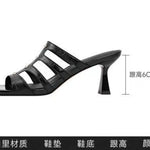 Low-heeled Hollowed-out Sandals for Women, 2026 Summer New Style, Square Toe, Elegant High Heels