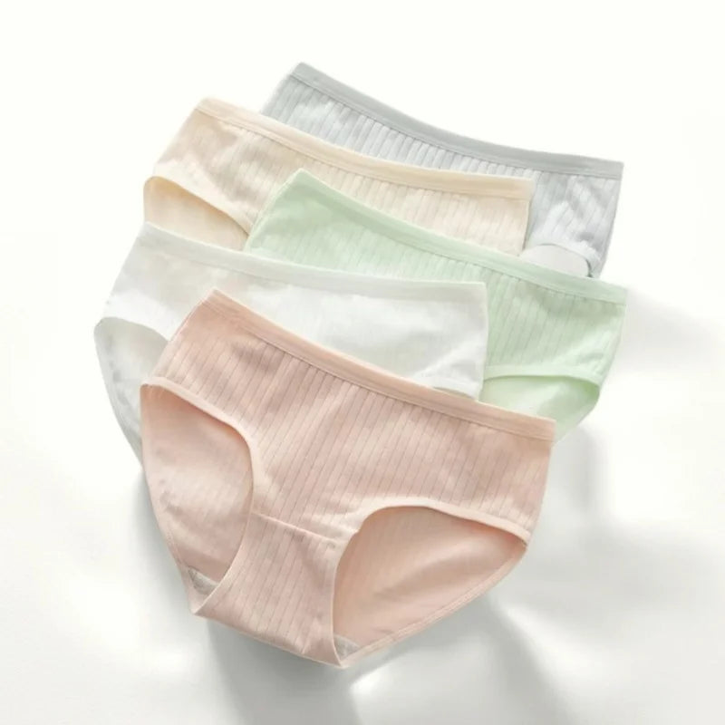 1Pc Women Cotton Panties Stretch Comfy Underwear Low Waist Briefs Female Underpants Sexy Lingerie Panties M-XL Solid Color Panty