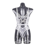 Toucheart Lace Sexy Skinny Babydoll Bodysuit Embroidery Erotic Private Adult Suit Solid Color Patchwork High Waisted Sexy Set