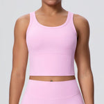 Women's Yoga Vest Shockproof Fixed Cup Beauty Back Yoga Top Outdoor Sports Running Fitness Vest