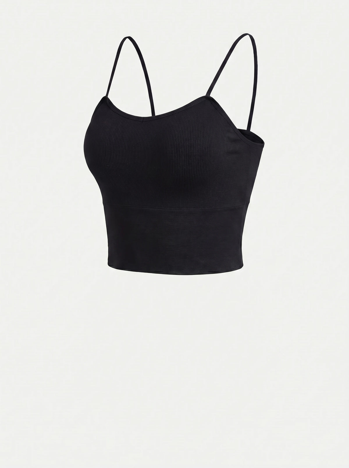 Women's Wireless Bra No Pad Camisole Top Solid Color Sweetheart Neck Fine Strap Lounge Wear M022