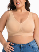 Women's Single Pack Plus Size Yoga Sports Bra, Breathable Hollow Mesh Back Closure Outer Wear Bra for Yoga Pilates All Seasons