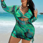 2026 Large Plus Size Bikini High Waist Swimsuit Women With Tops 3 Pieces Swimwear Female Bathers Bathing Swimming Swim Suit4XL