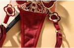 Women Butterfly Embroidery Thong Panties Sexy Lace G String Adjustable Strap Low Rise Underwear Soft Breathable Lingerie