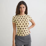 2026 Summer Women's Tops Round Neck Short Sexy Polka Dot T-Shirt Tops