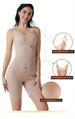 Women's Ultra-Soft Compression Bodysuit - Tummy Control Shaping Garment with Chest Uplift, Butt Lifter & Waist Slimmer