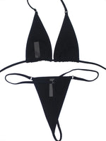 Women's Sexy Backless Triangle Bikini Set 2-Piece Strap Micro Swimsuit with Bottom for Summer Pool Parties And Beach Vacations