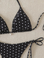 Triangle Halter Thong Bikinis 2026 Women Sexy Swimsuit Dot String Swimwear Female Bathers Bathing Swimming Swim Suit Beachwear