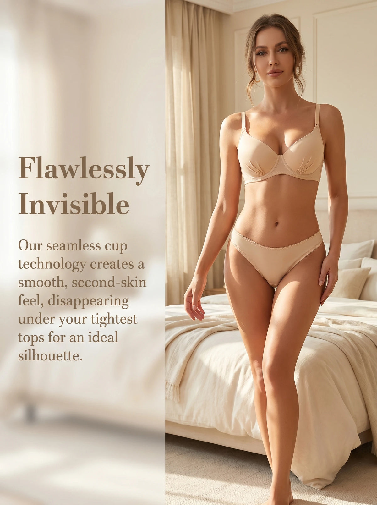 Push Up Bra Set Women Underwear set 2 Piece Lingerie The Invisible Foundation B2087