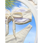 New 3D Flowers Bandeau High Leg Cut Bikini Female Swimsuit Women Swimwear Two-Pieces Bikini Set Bather Bathing Suit Swim V6225