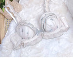 Japanese MOMOKO Butterfly Lingerie Set Wireless Bralette Sweet Pure Style Push Up Gathering Support for Small Chest No Underwire