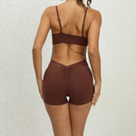 Yoga Jumpsuit Seamless Sports Jumpsuit Set Woman Gym Short Sets Backless Fitness Suit Elastic Workout Clothes for Women Bodysuit