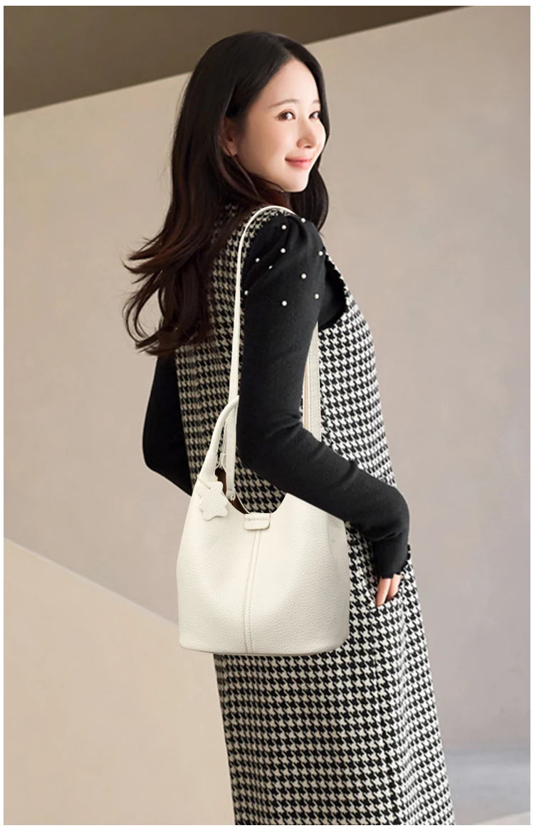 New Trendy Casual Soft PU Women's Handbags Solid Color Large Capacity Female Shoulder Bags Retro Tote Bags For Commute Shopping