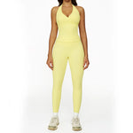 2 Pieces Sportswear Women Yoga Set Gym Clothes Fitness Set Outfit Outdoor Long-Sleeved Shirt Tracksuits Sports Bra Gym Leggings