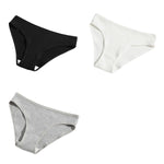 3Pcs/Set Cotton Panties Women Low Waist Underwear Seamless Briefs Solid Color Sports Breathable Underpants Female Lingerie