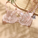 Lace Plus Size BC 70 75 80 85 90Cup Underwear Women Bras Three Quarter Top Sexy Ultra Thin Thick BH Push Up Female Lingerie
