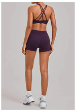 Women's Nude Yoga Sets Sports Cross Beauty Back Bra Hip-lifting Slim Fit Shorts Suits Running Fitness Workout Gym Sets
