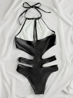 2025 New Sexy Halter Women Swimwear One Piece Swimsuit Female Hollow Out Monokini Bather Bathing Suit Summer Beach Wear Bodysuit