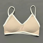 Contrastline Bra Women Backless Knitted Sports Bra Solid Color Gym Fitness Top With Chest Cushion Sexy Suspender Yoga Sports Bra