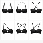 Front Closure Strapless Bras For Women Seamless Push Up Brassiere Thick Soft Underwear Solid Color Adjustable Invisible Lingerie