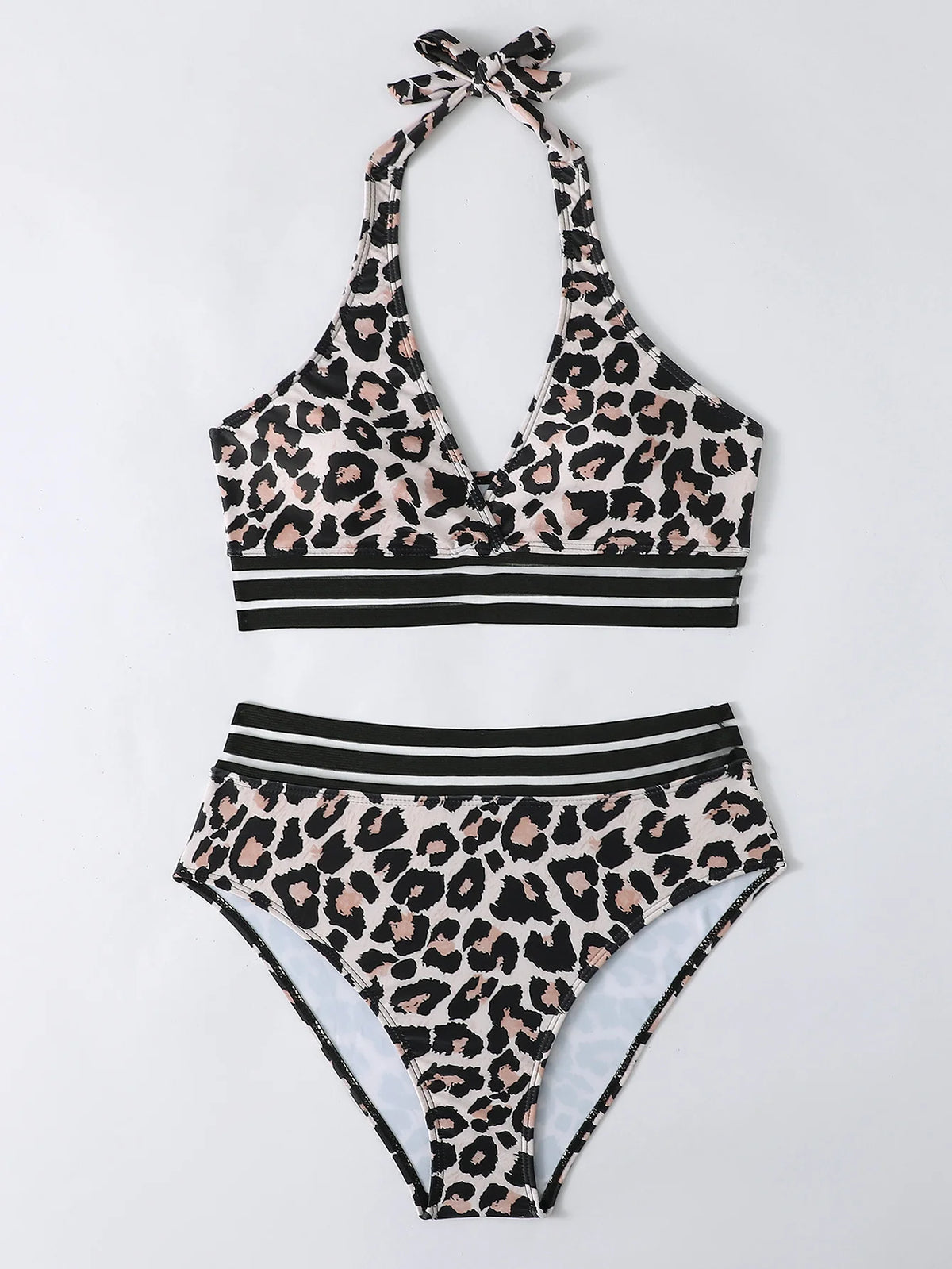 Sexy Mesh Tape Bikini 2026 Women High Waist Swimsuit Printed Swimwear Female Lady Bathing Suit Swimming Summer Beachwear