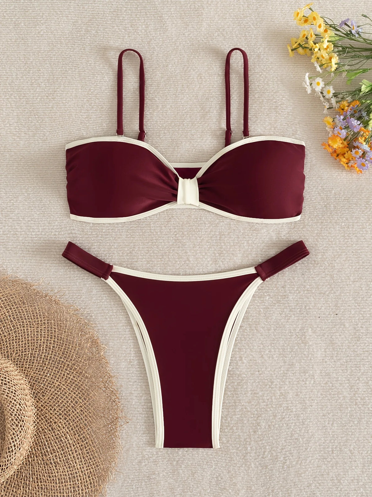 ZTVitality Sexy Patchwork Bikinis Push Up Bikini 2026 New Arrival Padded Bra Mid Waist Swimsuit Women Swimwear Summer Beachwear
