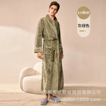 Long Flannel Robe for Men Women Warm Home Pajamas Loungewear 2026 Autumn Winter New Thick Coral Fleece Couple Bathrobe