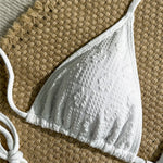 Pink Flower Emboss Solid Swimwears Halter String Triangle Bikini Micro Thong Sexy Swimsuit Women 2026 Bathing Suit Bikinis Sets