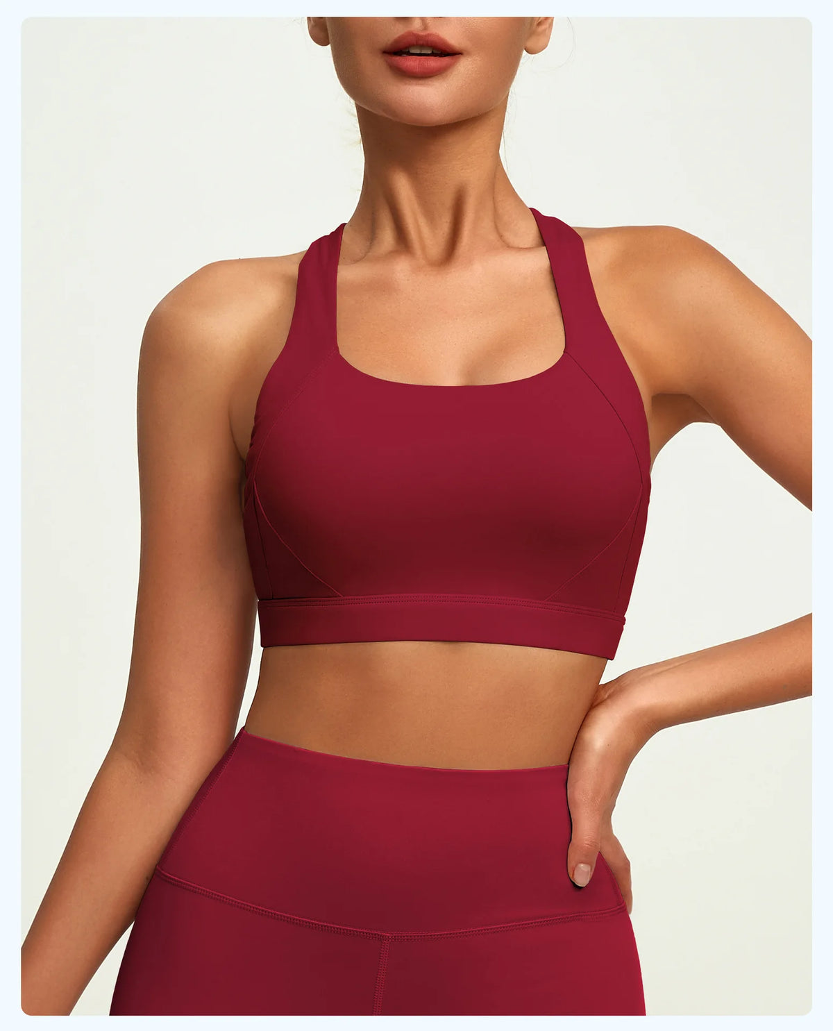 Solid Color Sports Bra Women Cross Back High Support Yoga Bra Sports Top Compression Training Gym Bras Fitness Underwear Woman
