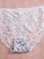6-Piece Set Women's Bra and Panties Set Sexy Patterned Lace Patchwork No Lining Comfortable Fitting Women's Push-Up Bra Women's Underwear Set