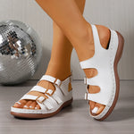 Fashion Buckle Decor Platform Sandals Women Plus Size 43 Summer Wedges Gladiator Sandals Woman Open Toe Thick Sole Beach Sandles