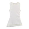 Women's FashionableCasual Pleated Lace Top Women Ruched Side Lace Trim Sleeveless Tank Top Casual Slim Fit Basic Tops 1JTD