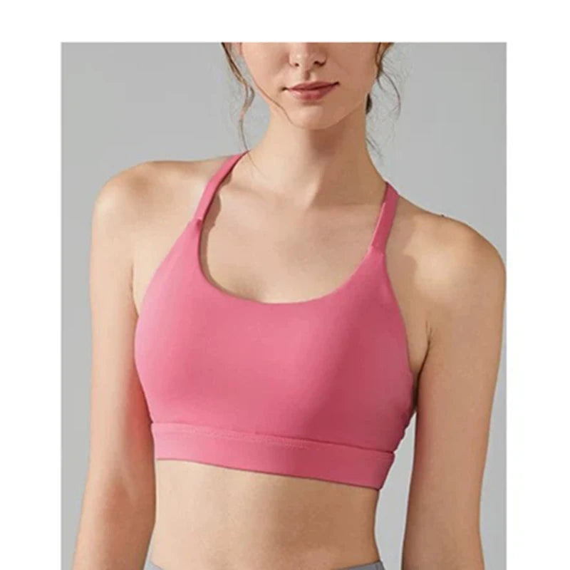 Women's Sexy Fitness Sports Bra Beautiful Back Gathering Naked Feel Comfortable Supportive Exercise Bra in Black/Mint/White