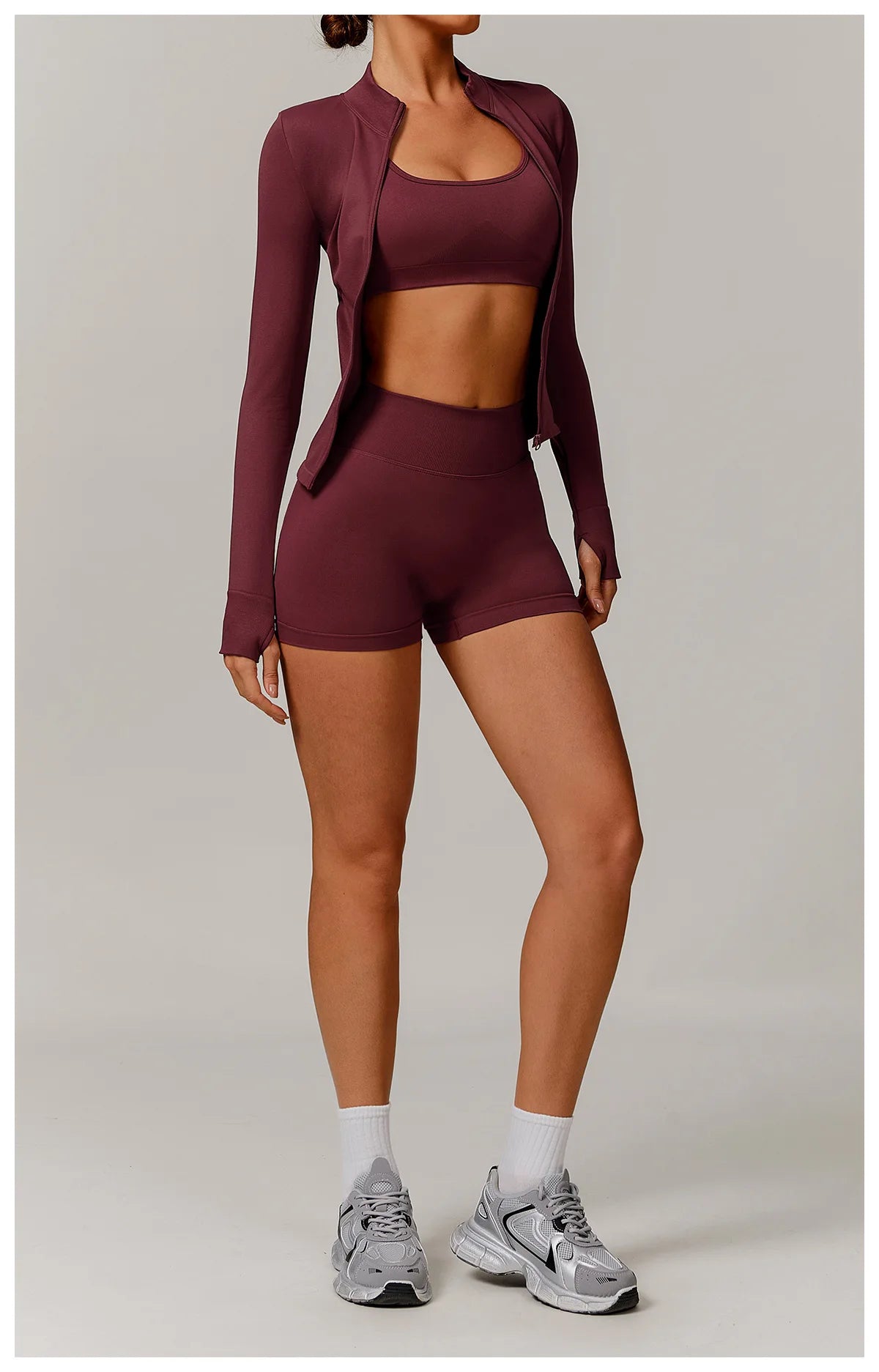 2/3PCS Yoga Set Women Workout Set Seamless Sportswear Gym Clothing Fitness Long Sleeve Crop Top High Waist Leggings Sports Suits