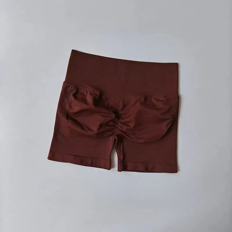 Women's High-Waisted Yoga Sports Shorts Summer Stretch Hip-Lifting Abdominal-Tightening Fitness Three-Part Shorts