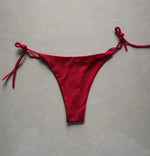 Summer Sexy Bikini set Push-up padded Bra Thong Split Swimwear Female Bandage Bathing Suit Adjustable Lacing Swimsuit Solid