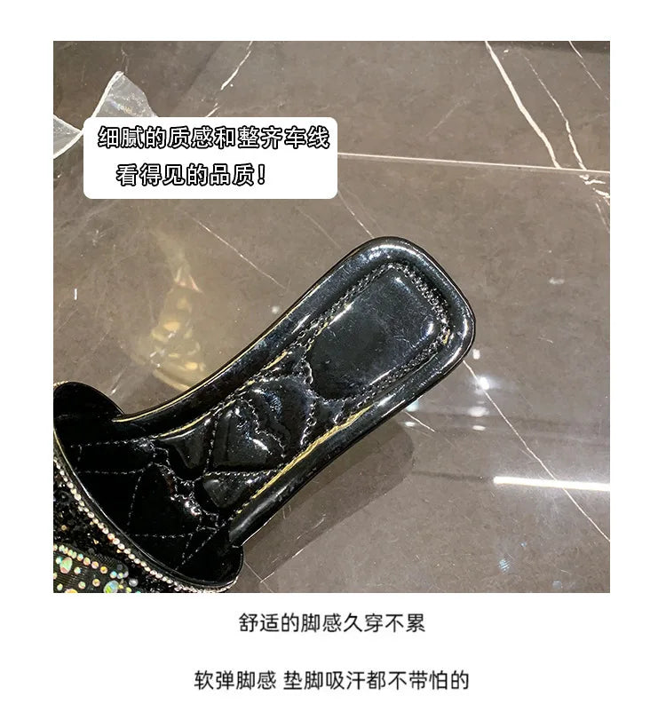 Women Summer ShoesNew Fashion Comfortable Non Slip Bow-knot Slippers Outdoor Soft Sole Rhinestone Dress Style Women Sandal