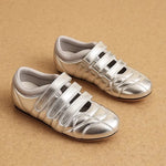 Brand Designer Comfy Walking Cream Flat Sneakers Fashion Leisure Silver Casual Shoes Women Flats Chic Black Hook&Loop Mary Janes